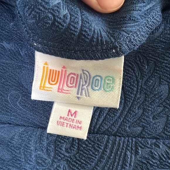 LuLaRoe Blue Flower Embossed Pencil Skirt Versatile Day 2 Night Comfy Size M - Picture 4 of 5